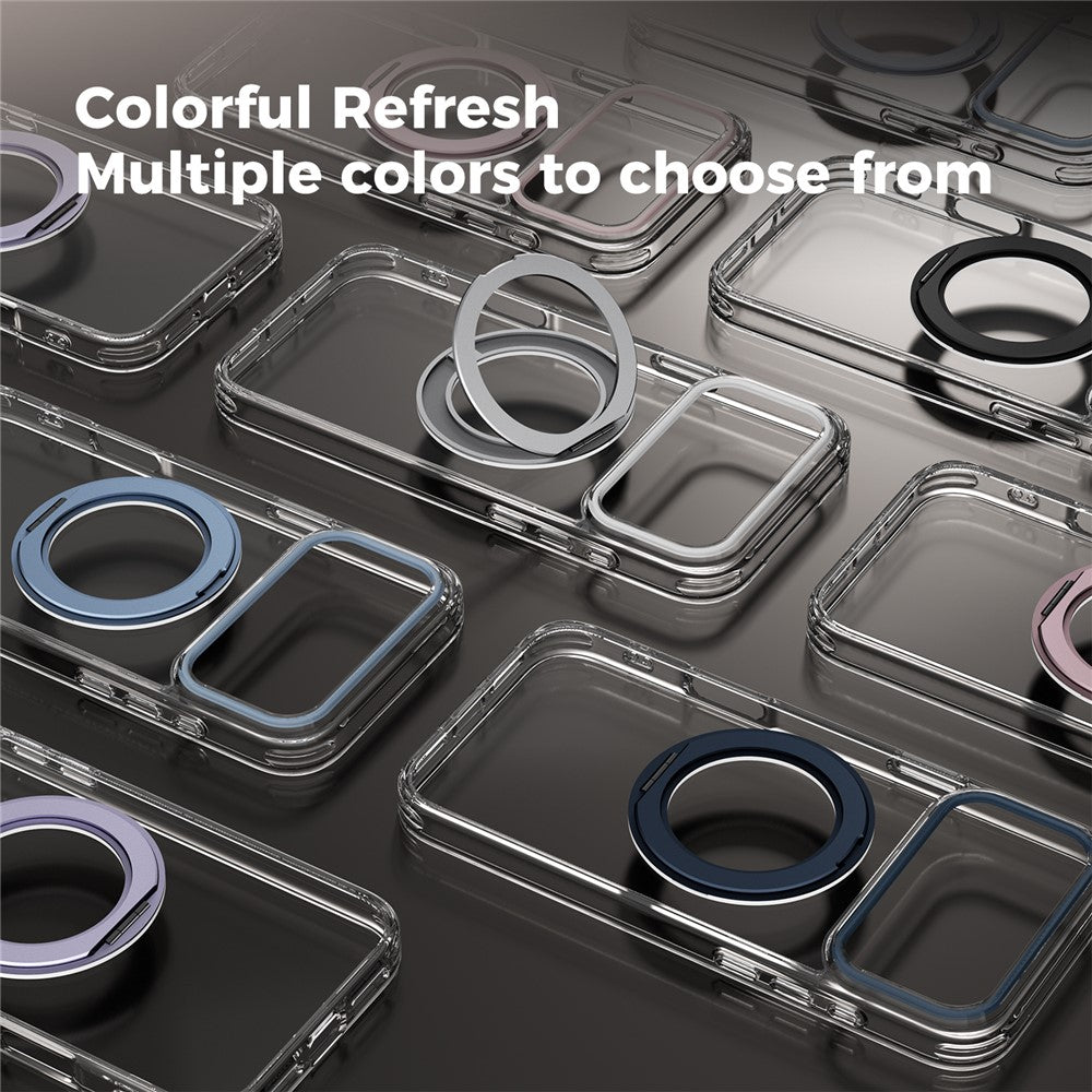 ABEEL Q-LUCK For iPhone 17 Pro Max Magnetic Case Rotating Kickstand Shockproof TPU + PC Phone Back Cover