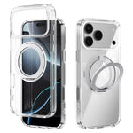 ABEEL Q-LUCK For iPhone 17 Pro Max Magnetic Case Rotating Kickstand Shockproof TPU + PC Phone Back Cover