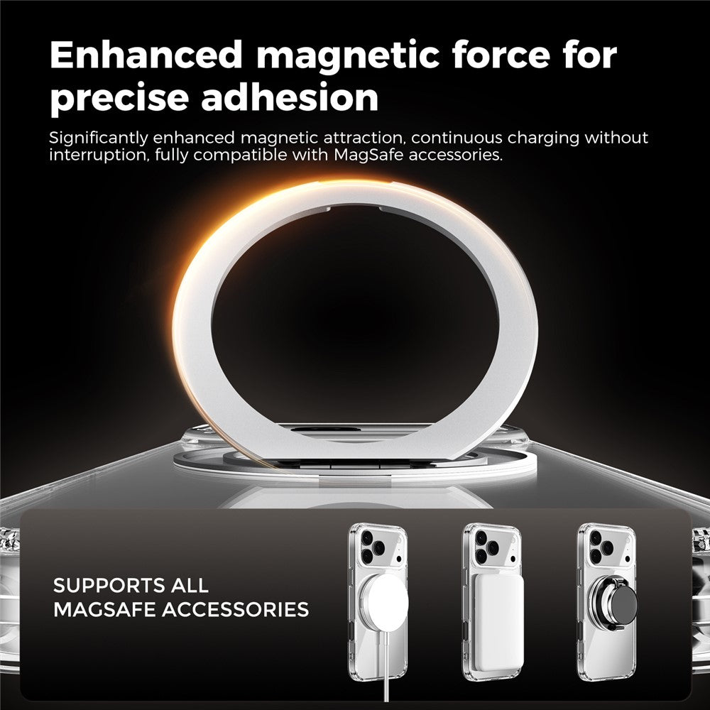 ABEEL Q-LUCK For iPhone 17 Pro Max Magnetic Case Rotating Kickstand Shockproof TPU + PC Phone Back Cover