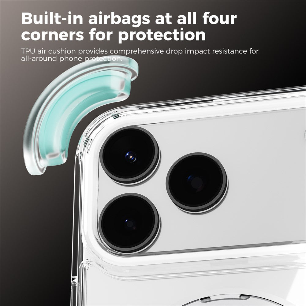 ABEEL Q-LUCK For iPhone 17 Pro Max Magnetic Case Rotating Kickstand Shockproof TPU + PC Phone Back Cover
