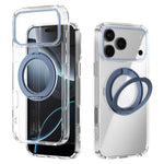 ABEEL Q-LUCK For iPhone 17 Pro Max Magnetic Case Rotating Kickstand Shockproof TPU + PC Phone Back Cover