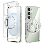 ABEEL Q-LUCK Til Samsung Galaxy S25 Magnetisk Cover Roterende Støtteben Stødabsorberende TPU + PC Telefon Bagcover