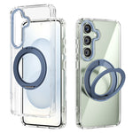 ABEEL Q-LUCK Til Samsung Galaxy S25 Magnetisk Cover Roterende Støtteben Stødabsorberende TPU + PC Telefon Bagcover