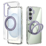 ABEEL Q-LUCK Til Samsung Galaxy S25 Magnetisk Cover Roterende Støtteben Stødabsorberende TPU + PC Telefon Bagcover
