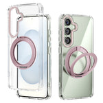 ABEEL Q-LUCK Til Samsung Galaxy S25 Magnetisk Cover Roterende Støtteben Stødabsorberende TPU + PC Telefon Bagcover