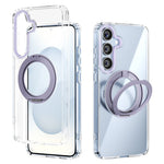 ABEEL Q-LUCK For Samsung Galaxy S25+ Magnetic Case Rotating Kickstand Shockproof TPU + PC Phone Back Cover