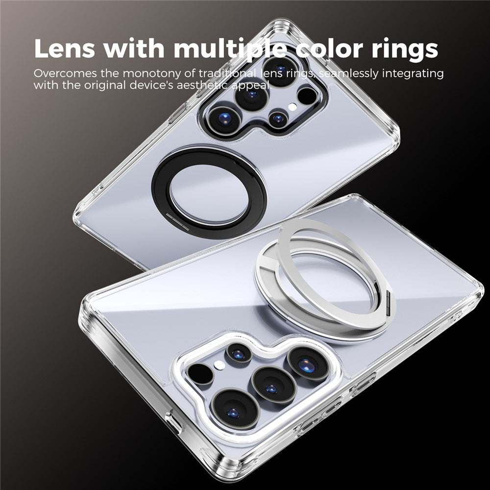 ABEEL Q-LUCK For Samsung Galaxy S25 Ultra Magnetic Case Rotating Kickstand Shockproof TPU + PC Phone Back Cover