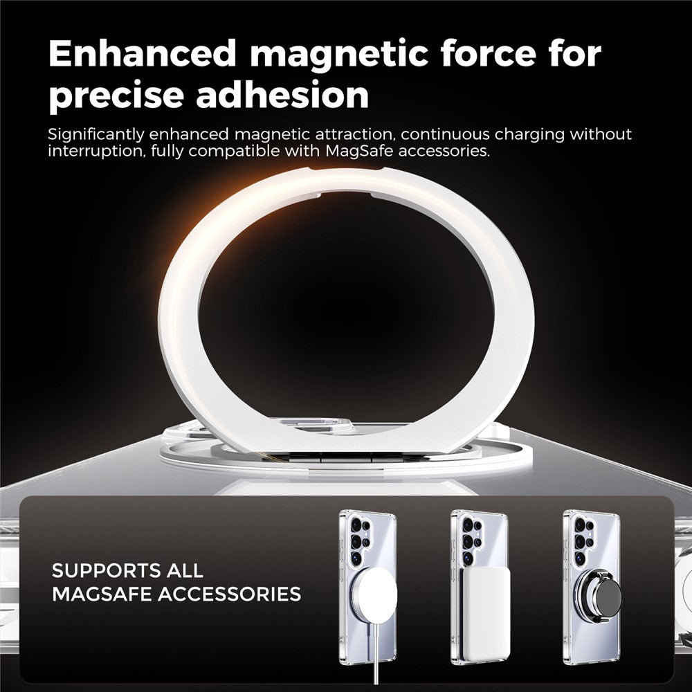 ABEEL Q-LUCK For Samsung Galaxy S25 Ultra Magnetic Case Rotating Kickstand Shockproof TPU + PC Phone Back Cover