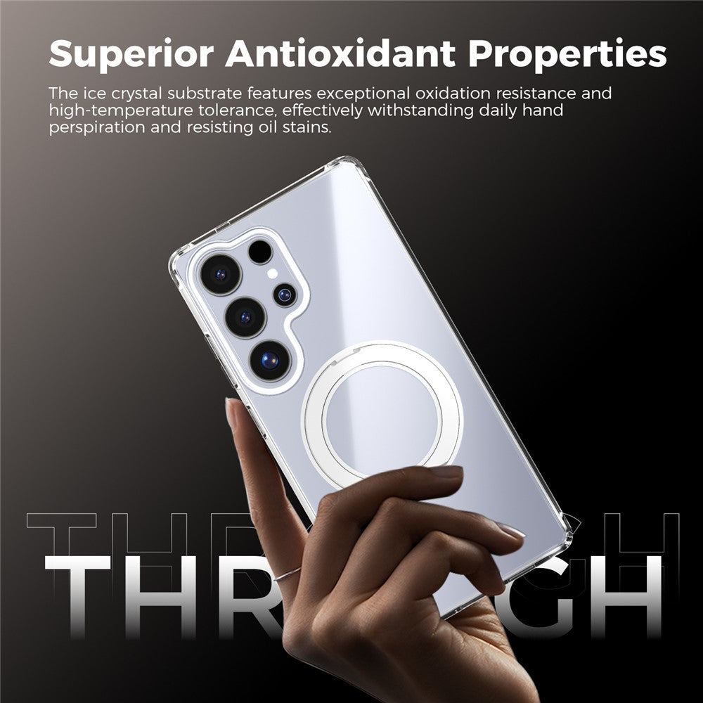 ABEEL Q-LUCK For Samsung Galaxy S25 Ultra Magnetic Case Rotating Kickstand Shockproof TPU + PC Phone Back Cover