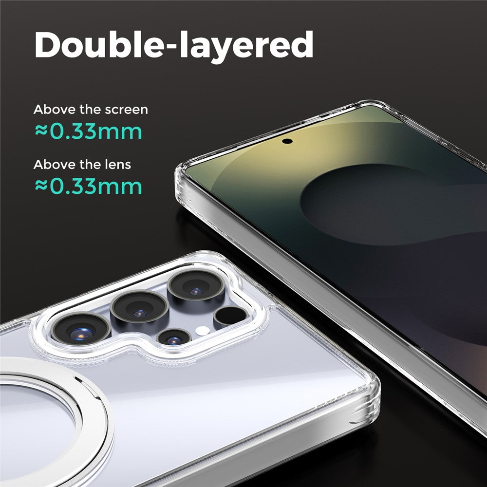 ABEEL Q-LUCK For Samsung Galaxy S25 Ultra Magnetic Case Rotating Kickstand Shockproof TPU + PC Phone Back Cover