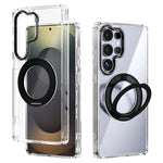 ABEEL Q-LUCK For Samsung Galaxy S25 Ultra Magnetic Case Rotating Kickstand Shockproof TPU + PC Phone Back Cover