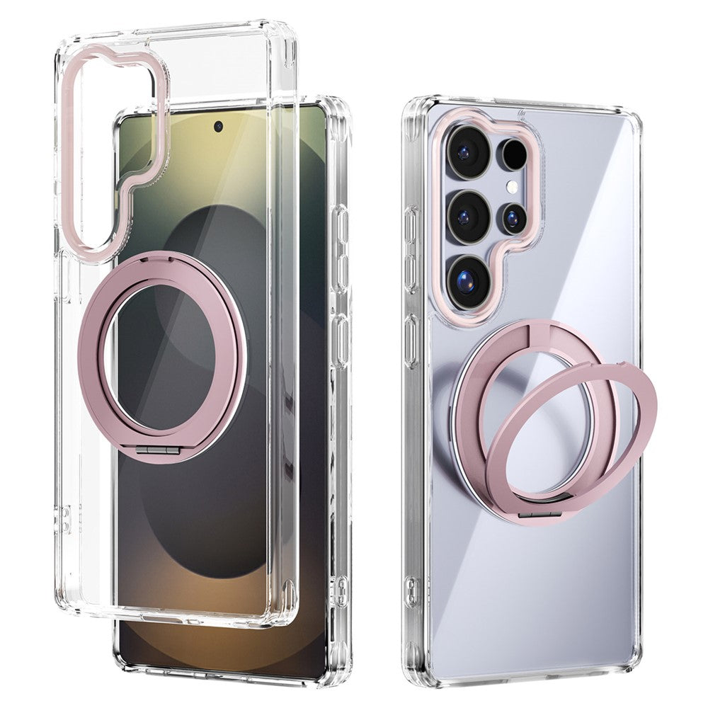 ABEEL Q-LUCK For Samsung Galaxy S25 Ultra Magnetic Case Rotating Kickstand Shockproof TPU + PC Phone Back Cover