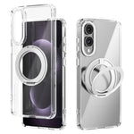 ABEEL Q-LUCK til Samsung Galaxy S25 Edge Magnetisk etui Drejelig kickstand Stødsikker TPU + PC telefonbagside