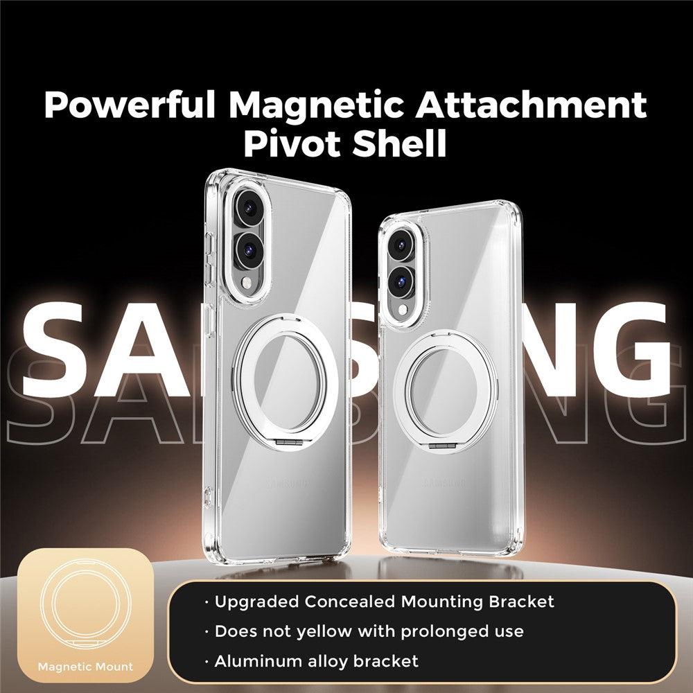 ABEEL Q-LUCK til Samsung Galaxy S25 Edge Magnetisk etui Drejelig kickstand Stødsikker TPU + PC telefonbagside