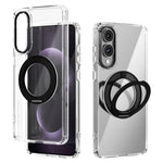 ABEEL Q-LUCK til Samsung Galaxy S25 Edge Magnetisk etui Drejelig kickstand Stødsikker TPU + PC telefonbagside