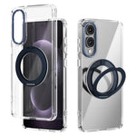 ABEEL Q-LUCK til Samsung Galaxy S25 Edge Magnetisk etui Drejelig kickstand Stødsikker TPU + PC telefonbagside