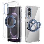ABEEL Q-LUCK til Samsung Galaxy S25 Edge Magnetisk etui Drejelig kickstand Stødsikker TPU + PC telefonbagside