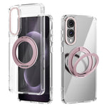 ABEEL Q-LUCK til Samsung Galaxy S25 Edge Magnetisk etui Drejelig kickstand Stødsikker TPU + PC telefonbagside