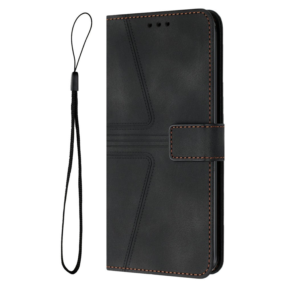 For Xiaomi Redmi 15C 4G (Global) (171mm) / Poco C85 4G (171mm) Case Triangle Imprinted Anti-Scratch PU Leather Phone Wallet Cover