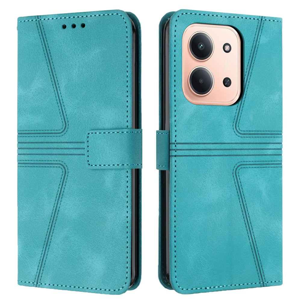 For Xiaomi Redmi 15C 4G (Global) (171mm) / Poco C85 4G (171mm) Case Triangle Imprinted Anti-Scratch PU Leather Phone Wallet Cover