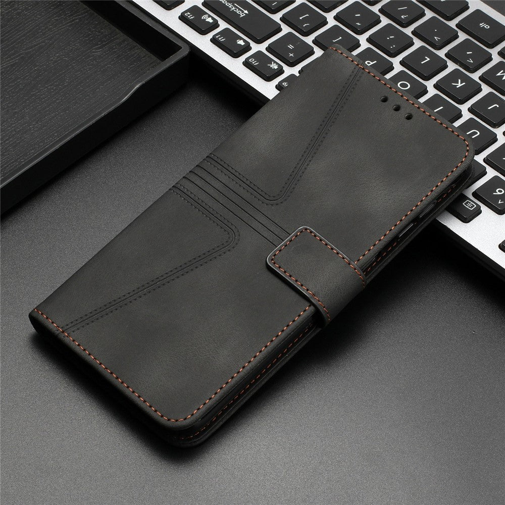Leather Case for Xiaomi Redmi 15C 4G (EU) (173mm) / 15C 5G (EU) (173mm) / Poco C85 4G (173mm) Triangle Imprinted Anti-Scratch Phone Wallet Cover