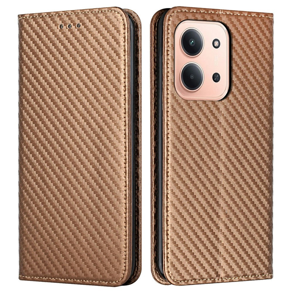 For Xiaomi Redmi 15C 4G (Global) (171mm) / Poco C85 4G (171mm) Case Leather Flip Phone Cover Stand Strong Magnetic Closure