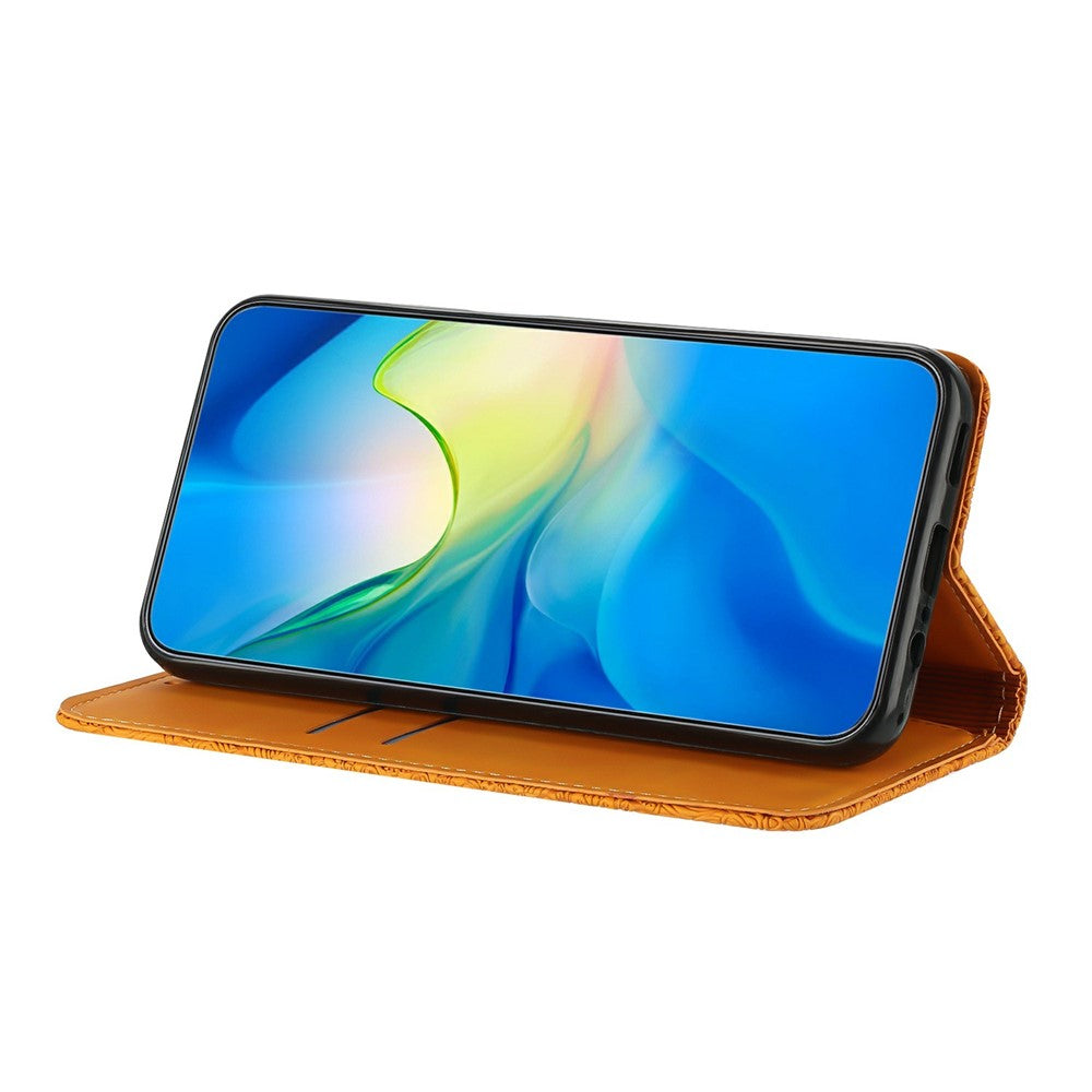 For Xiaomi Redmi 15C 4G (Global) (171mm) / Poco C85 4G (171mm) Case Imprinted Flower Wallet Stand Leather Phone Cover