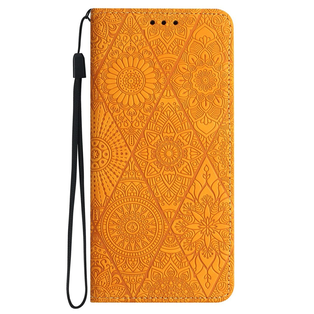 For Xiaomi Redmi 15C 4G (Global) (171mm) / Poco C85 4G (171mm) Case Imprinted Flower Wallet Stand Leather Phone Cover