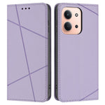 For Xiaomi Redmi 15C 4G (Global) (171mm) / Poco C85 4G (171mm) Wallet Case Line Imprinted Leather Stand Phone Cover with Wrist Strap