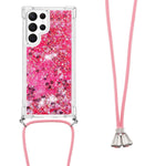 For Samsung Galaxy S23 Ultra TPU Case Quicksand Design Phone Cover with Lanyard