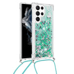 For Samsung Galaxy S23 Ultra TPU Case Quicksand Design Phone Cover with Lanyard