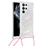 For Samsung Galaxy S23 Ultra TPU Case Quicksand Design Phone Cover with Lanyard