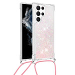 For Samsung Galaxy S23 Ultra TPU Case Quicksand Design Phone Cover with Lanyard