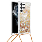 For Samsung Galaxy S23 Ultra TPU Case Quicksand Design Phone Cover with Lanyard