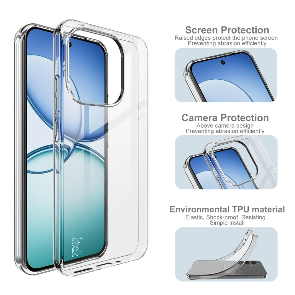 IMAK UX-10-serien til Xiaomi 15, gennemsigtigt blødt TPU-mobilcover med bagside