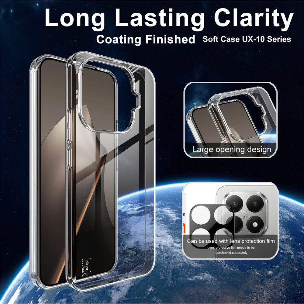 IMAK UX-10 Series For Xiaomi 15T Pro Clear Phone Case Soft TPU Mobile Back Cover