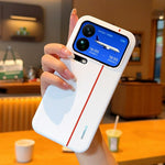 For Xiaomi 17 Pro Case Splicing PC + PU Leather Phone Back Cover with Metal Lens Ring / Buttons