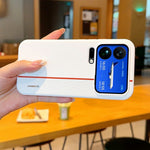 For Xiaomi 17 Pro Case Splicing PC + PU Leather Phone Back Cover with Metal Lens Ring / Buttons