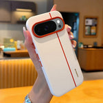 For Google Pixel 10 / 10 Pro Case Splicing PC + PU Leather Phone Back Cover with Metal Lens Ring / Buttons