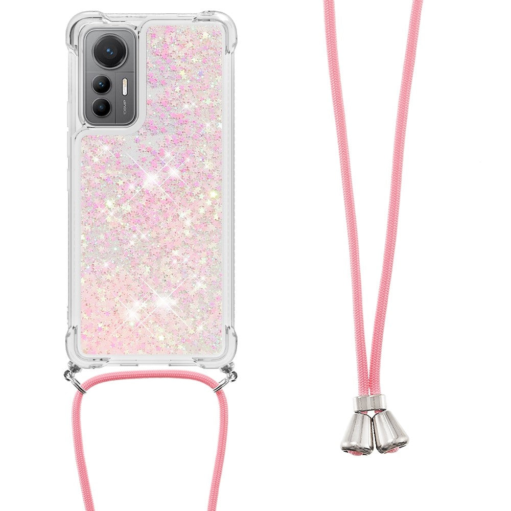 For Xiaomi 12 Lite 5G TPU Case Quicksand Design Phone Cover with Lanyard