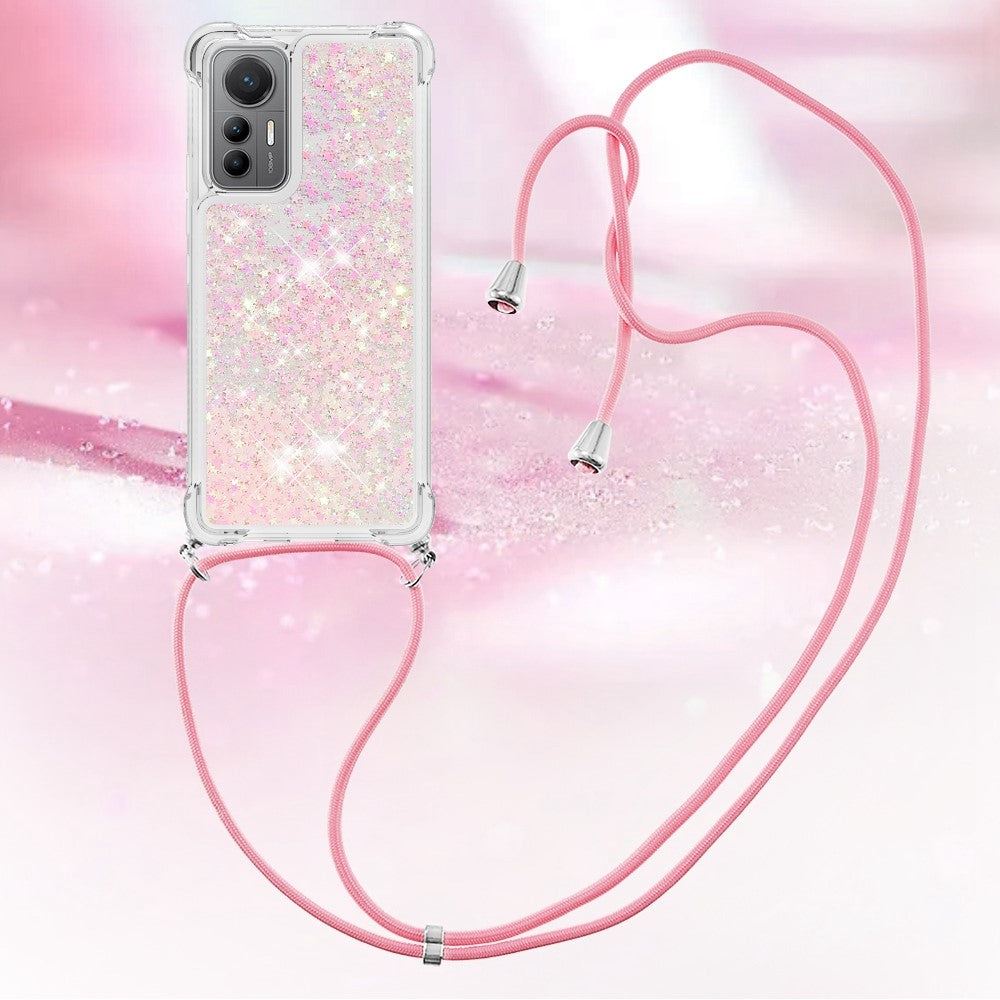 For Xiaomi 12 Lite 5G TPU Case Quicksand Design Phone Cover with Lanyard