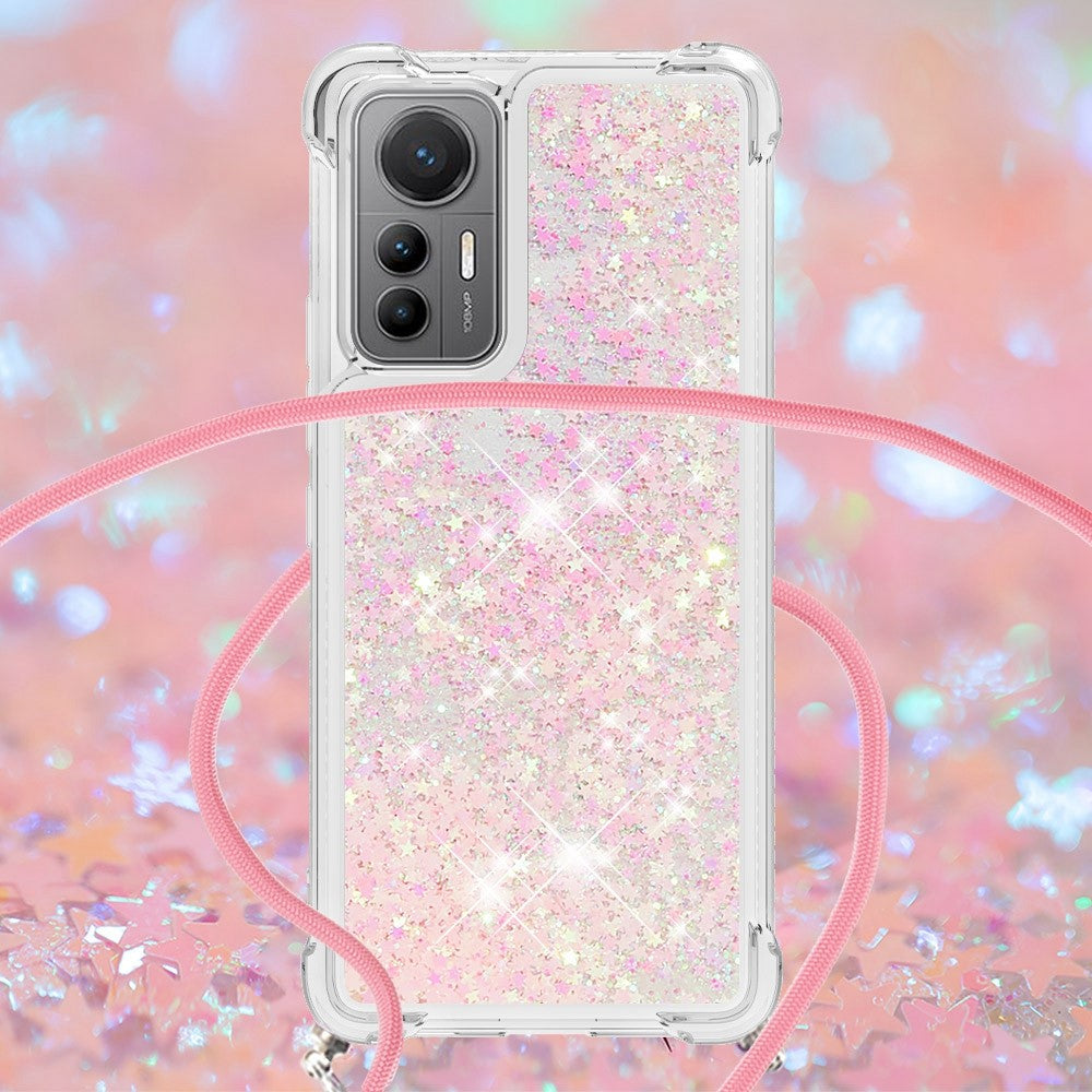 For Xiaomi 12 Lite 5G TPU Case Quicksand Design Phone Cover with Lanyard