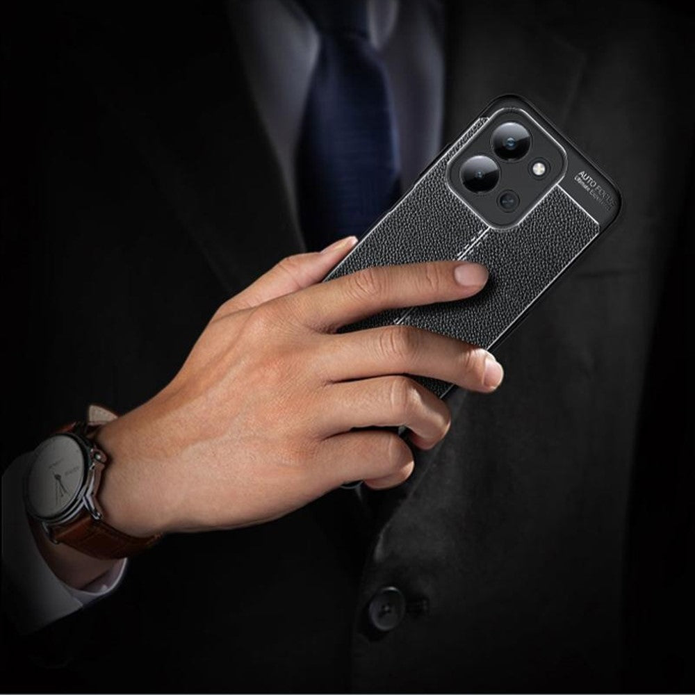 For Xiaomi Redmi 15C 4G (Global) (171mm)  /  Poco C85 4G (171mm) Case Litchi Texture TPU Flexible Phone Cover, Black