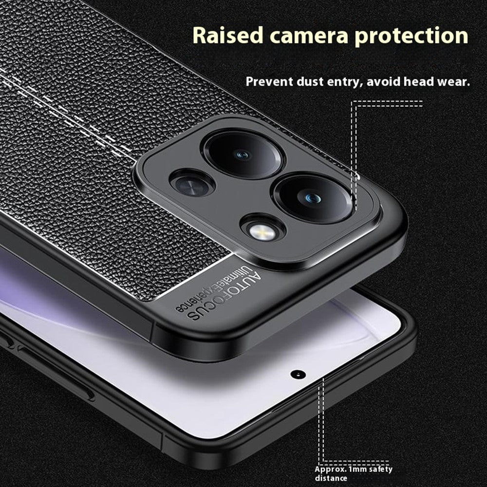 For Xiaomi Redmi 15C 4G (Global) (171mm)  /  Poco C85 4G (171mm) Case Litchi Texture TPU Flexible Phone Cover, Black