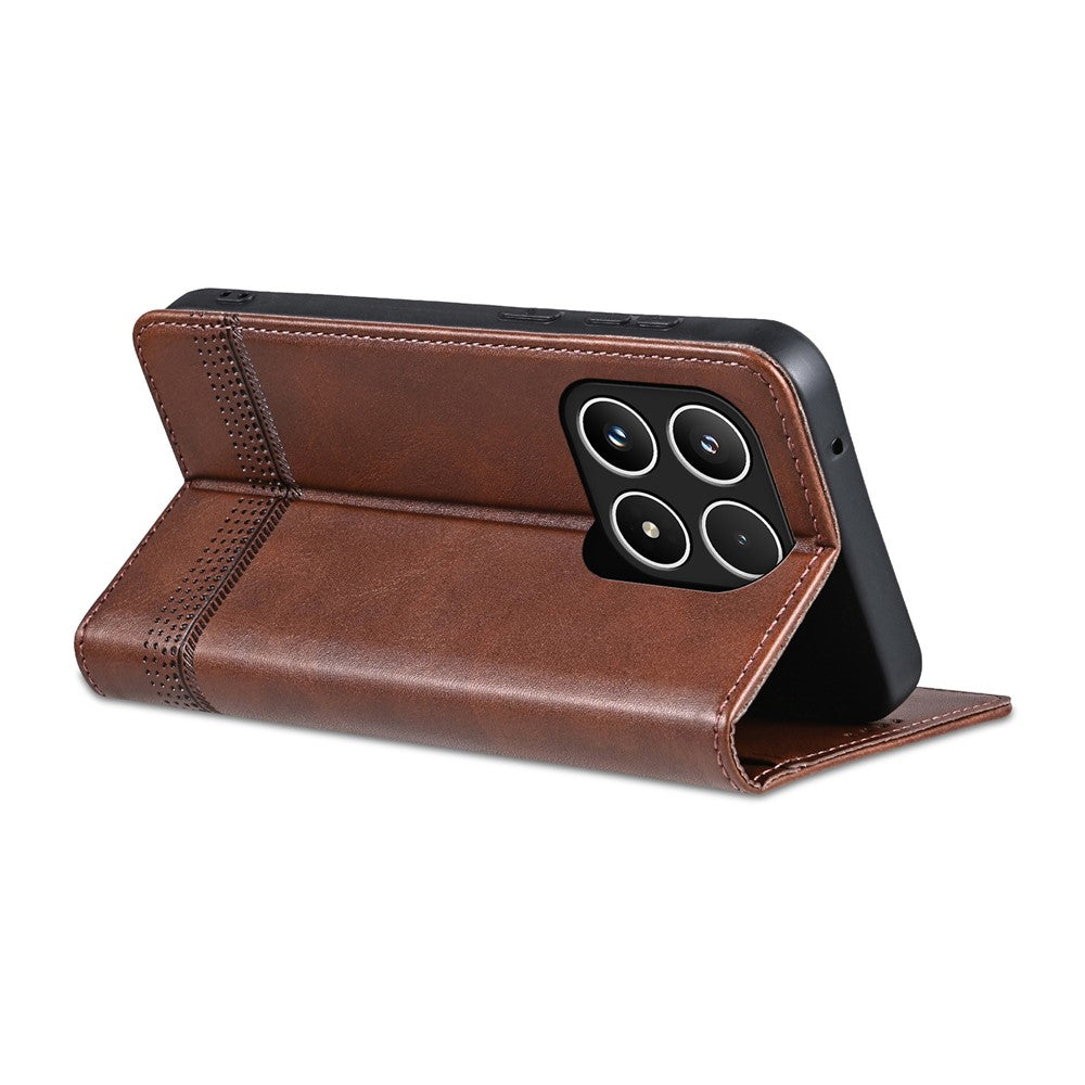 AZNS For Xiaomi 17 Case Cowhide Texture PU Leather Wallet Phone Cover