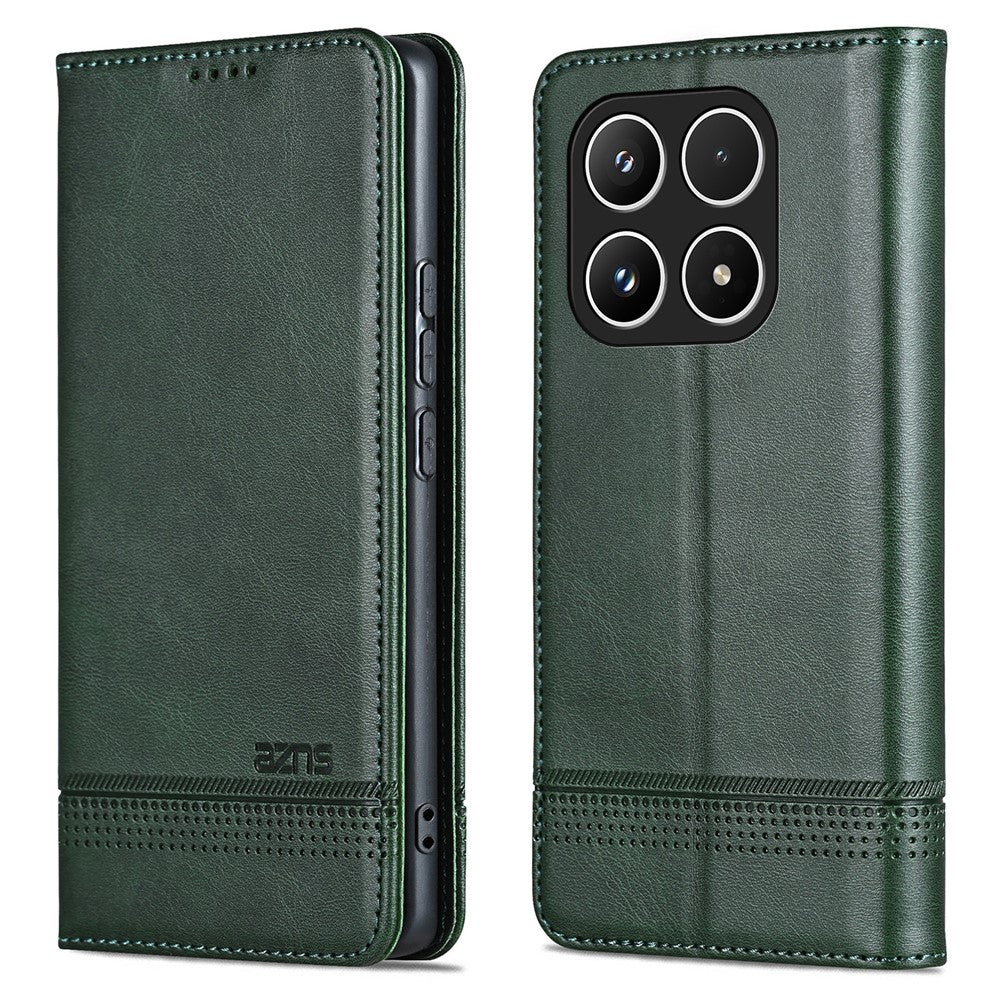 AZNS For Xiaomi 17 Case Cowhide Texture PU Leather Wallet Phone Cover