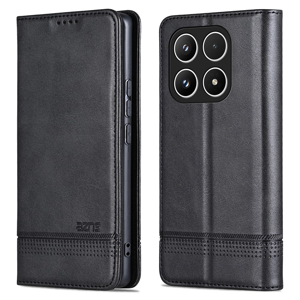 AZNS For Xiaomi 17 Case Cowhide Texture PU Leather Wallet Phone Cover