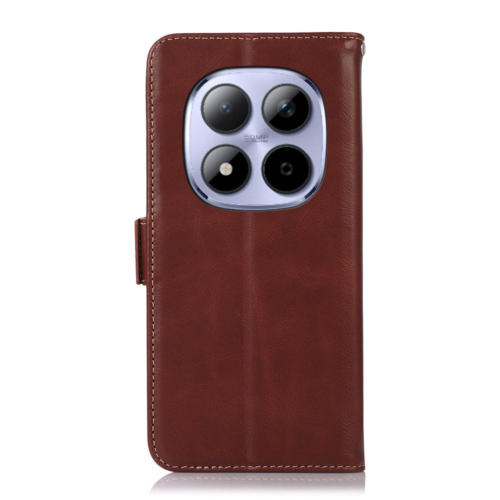 For Xiaomi Redmi Note 15 Pro 5G (Global) Case RFID Blocking Genuine Cow Leather Wallet Phone Cover