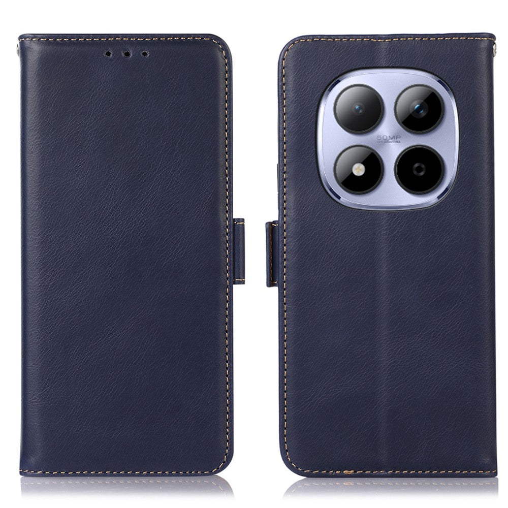 For Xiaomi Redmi Note 15 Pro 5G (Global) Case RFID Blocking Genuine Cow Leather Wallet Phone Cover