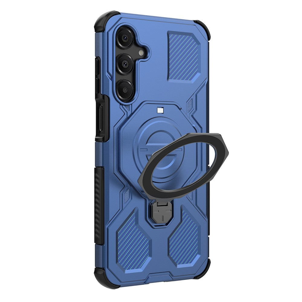 For Samsung Galaxy A16 5G Magnetic Case Rotating Metal Kickstand Shockproof PC + TPU Phone Back Cover